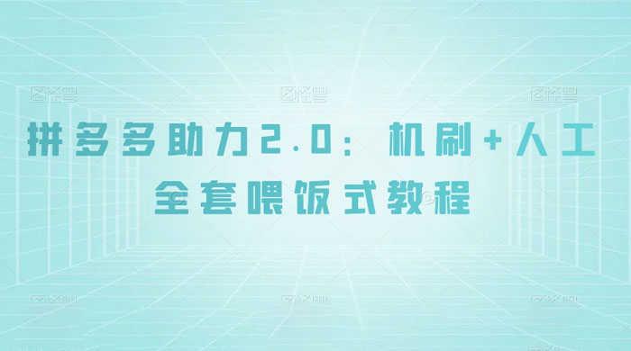 拼夕夕助力 2.0 新玩法：机刷+人工全套交付，喂饭式教程 - 淘金派资源网