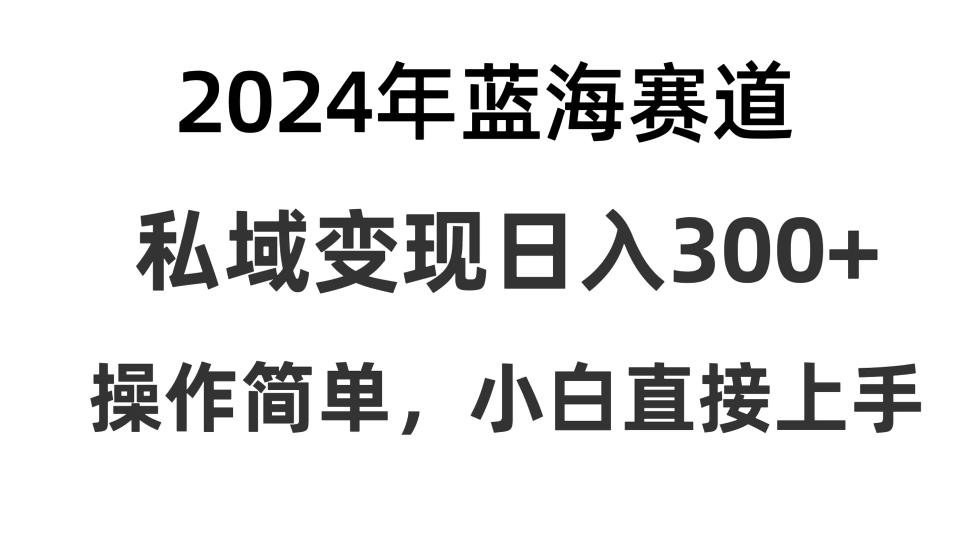 2024抖音蓝海赛道，私域变现日入300+，操作简单，每年只需一小时，纯小白可直接上手 - 淘金派资源网