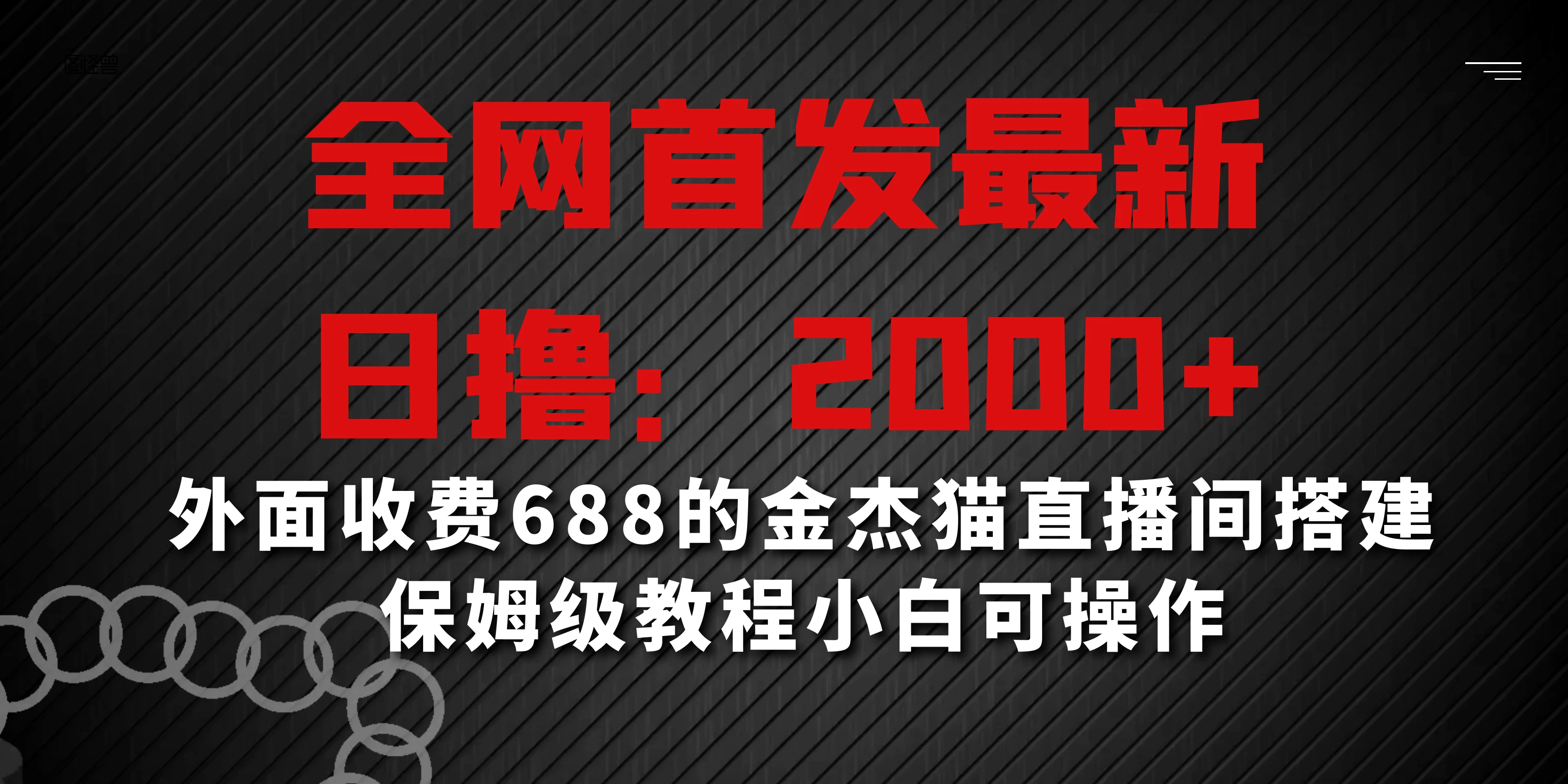 全网首发最新，日撸2000+，外面收费688的金杰猫直播间搭建，保姆级教程小白可操作 - 淘金派资源网