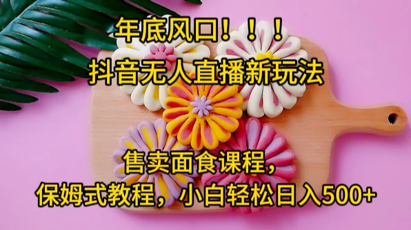 年底风口，抖音无人直播新玩法，售卖面食课程，保姆式教程，小白轻松日入500+ - 淘金派资源网