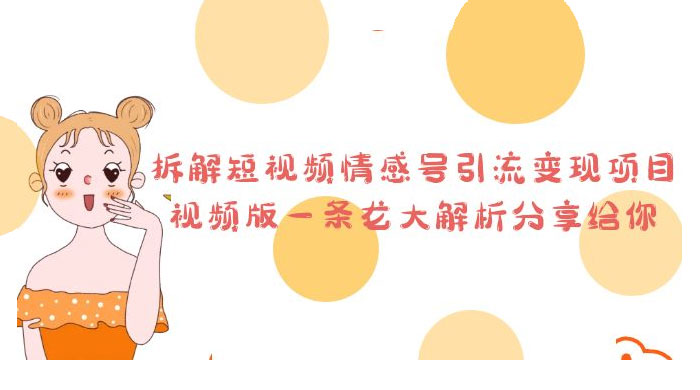 拆解短视频情感号引流变现项目：视频版一条龙大解析分享给你 - 淘金派资源网