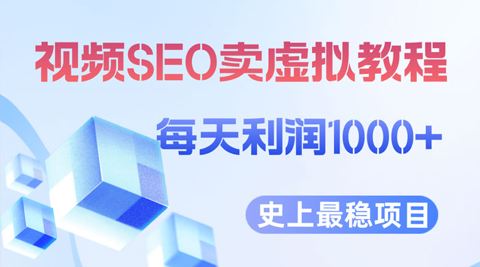 视频 SEO 出售虚拟产品：史上最稳定私域变现项目 - 淘金派资源网
