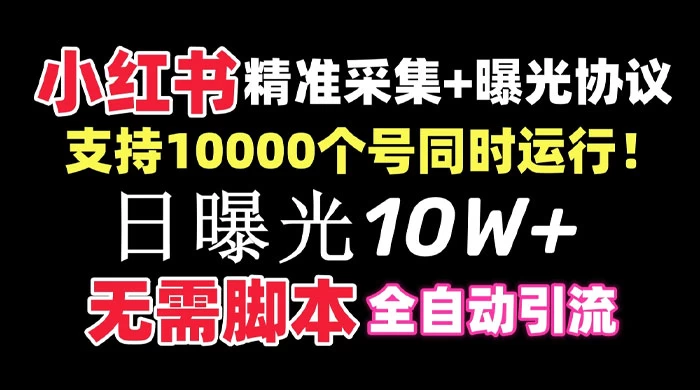 价值 10 万的小红书全自动采集+引流协议一体版！无需手机，支持 10000 个账号同时运行 - 淘金派资源网
