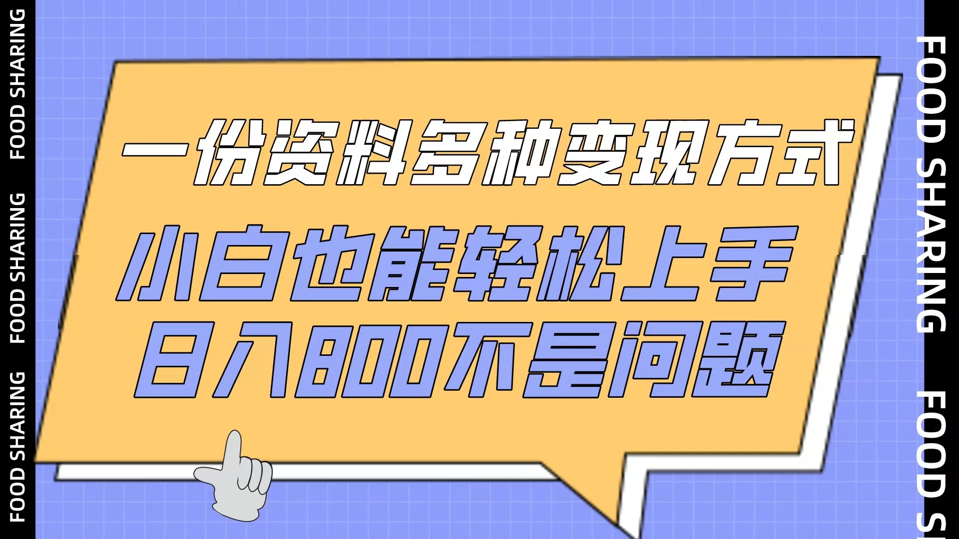 一份资料多种变现方式，小白也能轻松上手，日入800不是问题 - 淘金派资源网