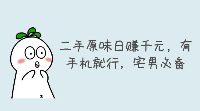 二手原味日赚千元，有手机就行，宅男必备【揭秘】 - 淘金派资源网