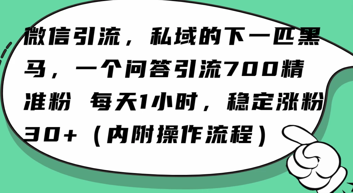 利用 AI 回答微信“问一问”，私域的下一匹黑马，一个问答引流 100 精准粉 - 淘金派资源网