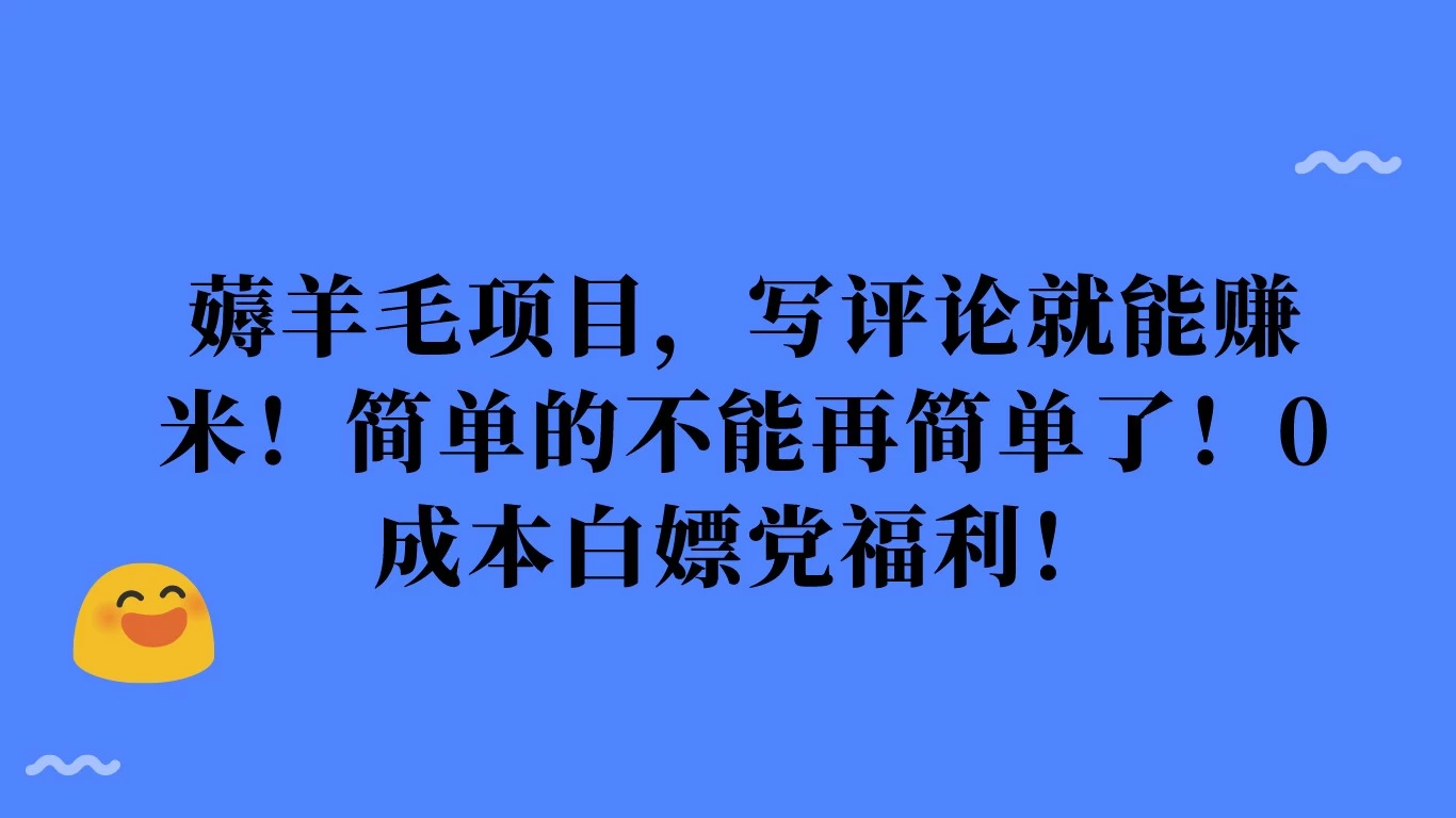 薅羊毛项目，写评论就能赚米！简单的不能再简单了！0成本白嫖党福利！ - 淘金派资源网