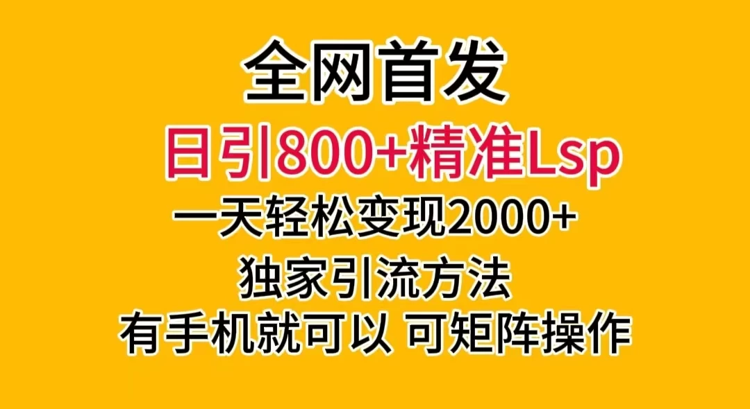 日引 800+ 精准老色批，一天变现 2000+，独家引流方法，可矩阵操作，月入 5W+ - 淘金派资源网