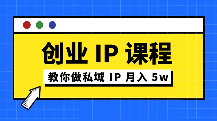 价值 2980 创业 IP 课程,教你做私域 IP 月入 5w - 淘金派资源网