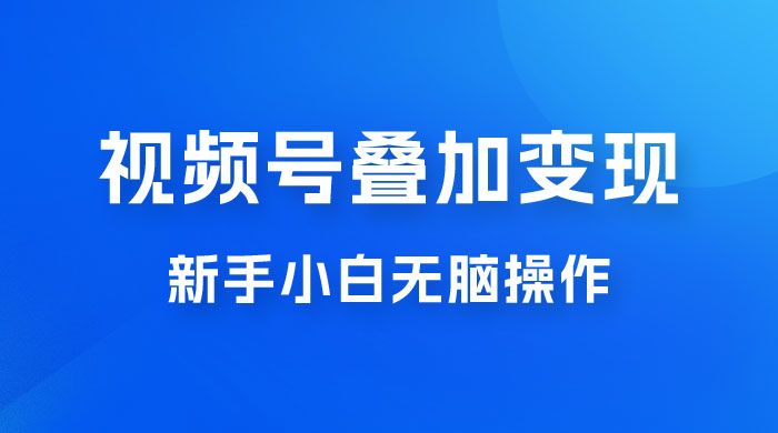 视频号叠加变现，新蓝海项目，新手小白无脑操作，日入600+ - 淘金派资源网