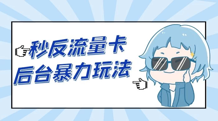 秒反流量卡后台暴力玩法 2.0，日赚三位数 - 淘金派资源网
