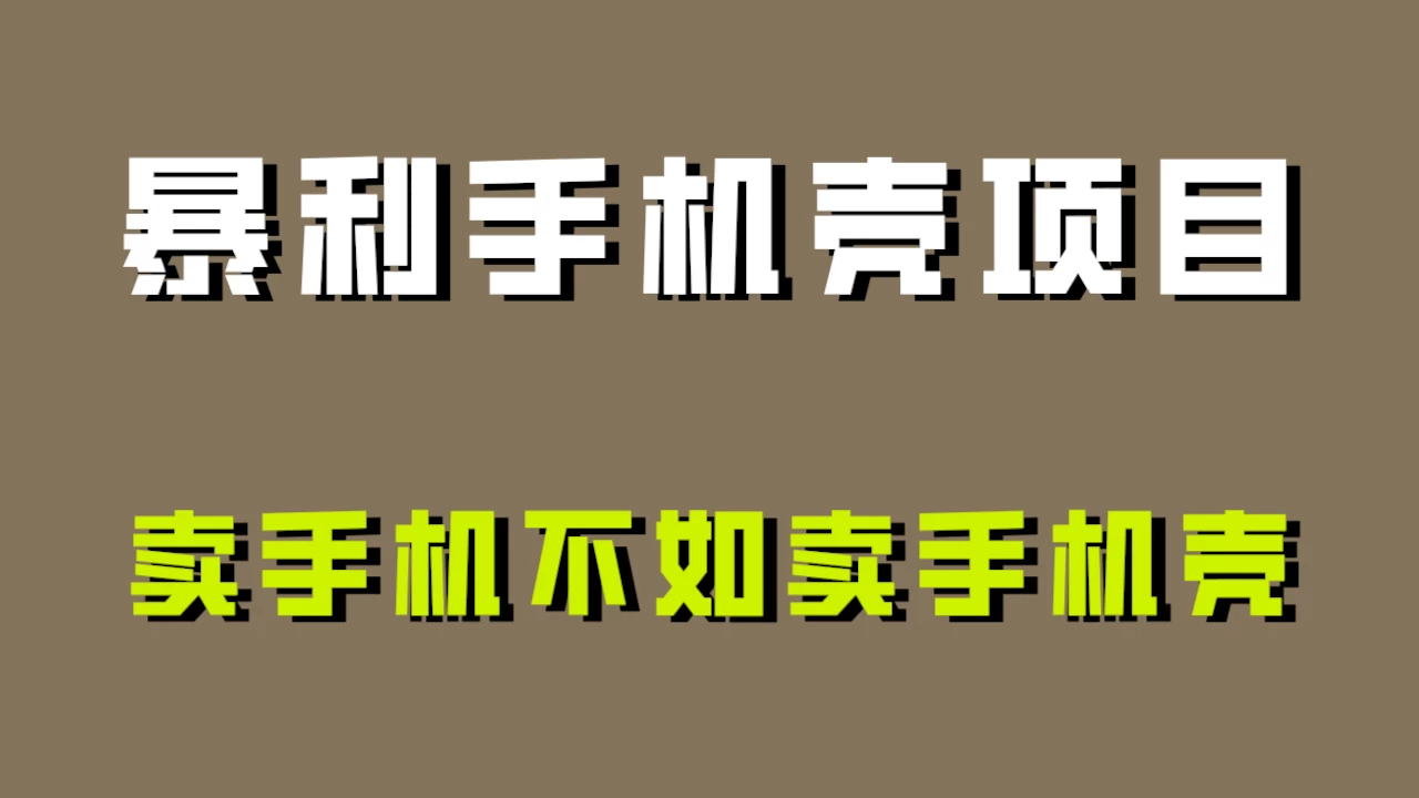 卖手机不如卖手机壳，暴利手机壳项目玩法拆解！ - 淘金派资源网