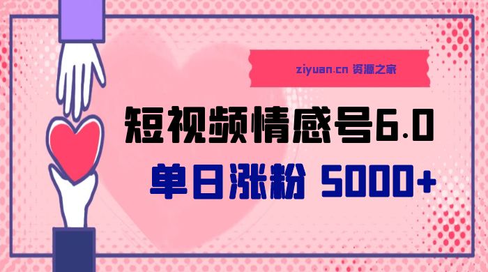 短视频情感号 6.0：单日涨粉 5000+，单条作品变现 300+ - 淘金派资源网