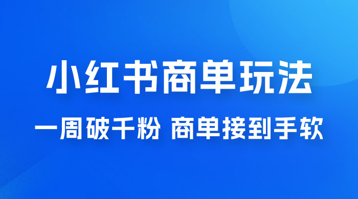 小红书商单蓝海玩法，一周破千粉，商单接到手软，一单 150-800 - 淘金派资源网