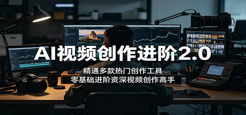 AI视频创作进阶2.0：精通多款热门创作工具，零基础进阶资深视频创作高手 - 淘金派资源网
