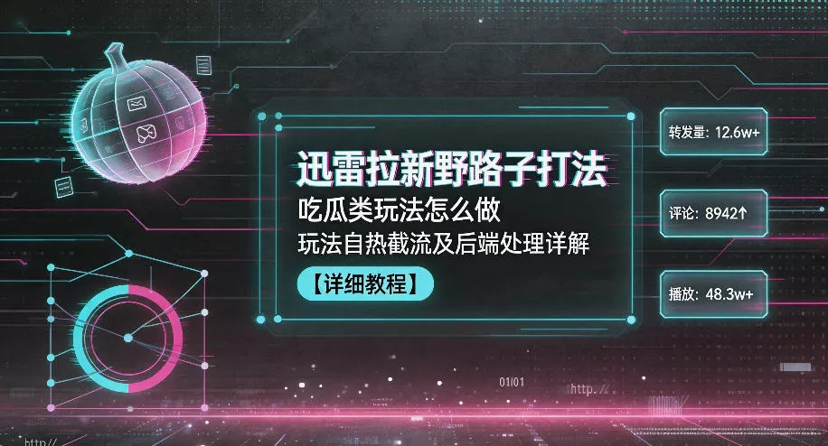 迅雷拉新野路子打法，吃瓜类玩法怎么做，玩法自热截流及后端处理详解 - 淘金派资源网