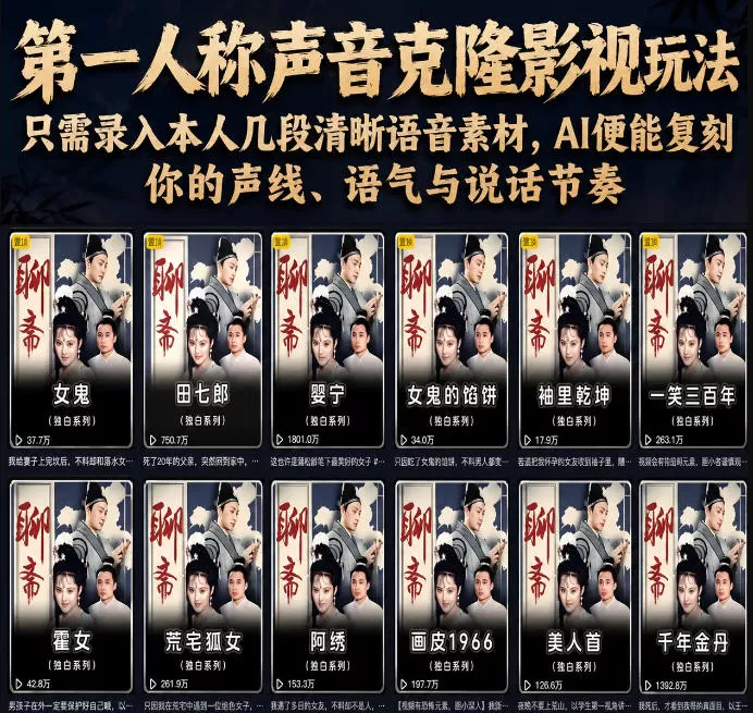 第一人称声音克隆影视玩法，只需录入本人几段清晰语音素材，AI便能复刻你的声线、语气与说话节奏 - 淘金派资源网