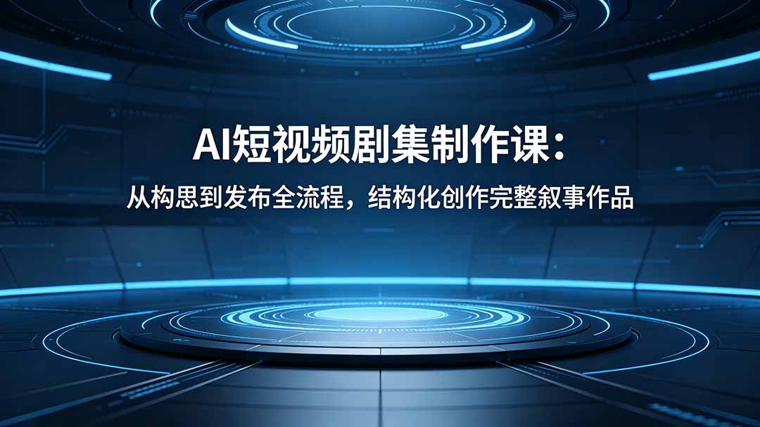 AI短视频剧集制作课：从构思到发布全流程，结构化创作完整叙事作品 - 淘金派资源网