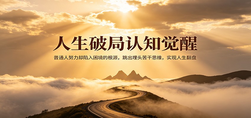 人生破局认知觉醒，普通人努力却陷入困境的根源，跳出埋头苦干思维，实现人生翻盘 - 淘金派资源网