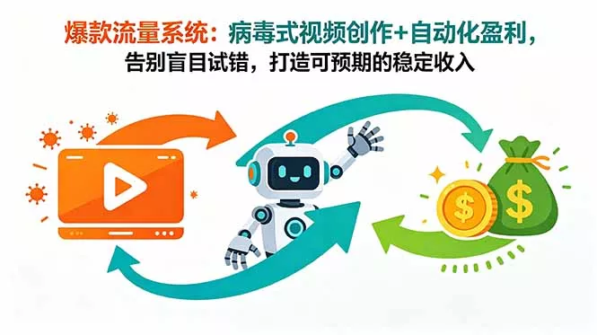 爆款流量系统：病毒式视频创作+自动化盈利，告别盲目试错，打造可预期的稳定收入 - 淘金派资源网