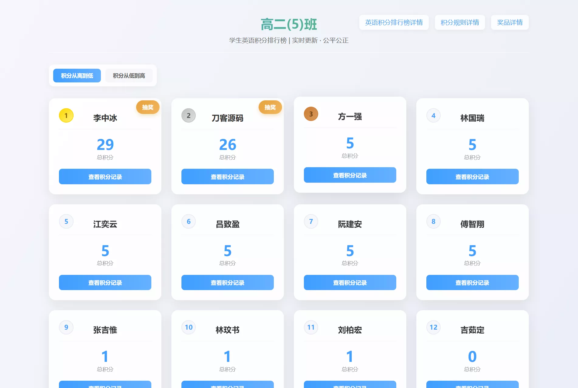 班级学生平时表现记录 积分抽奖系统源码 全开源 - 淘金派资源网