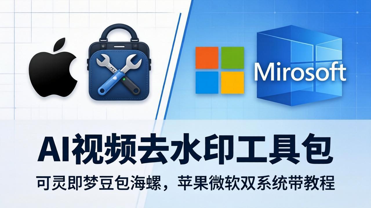 AI视频去水印工具包：可灵即梦豆包海螺，苹果微软双系统带教程 - 淘金派资源网