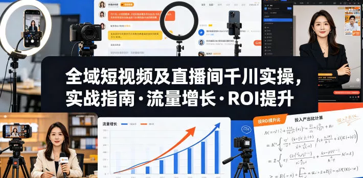 全域短视频及直播间千川实操，实战指南·流量增长·ROI提升(更新) - 淘金派资源网