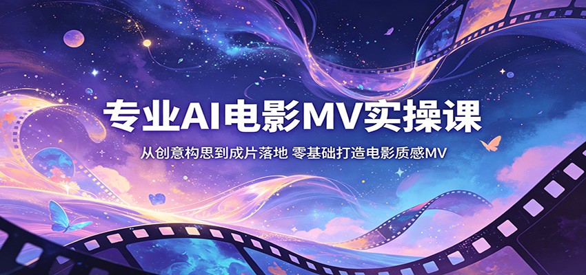 专业AI电影MV实操课：从创意构思到成片落地，零基础打造电影质感MV - 淘金派资源网