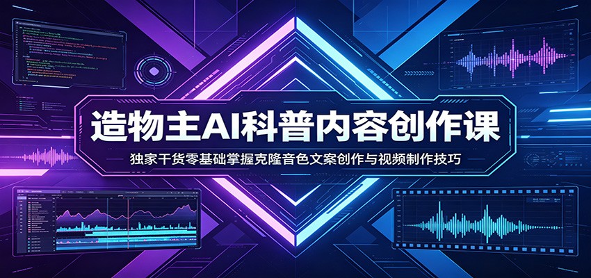 AI科普内容创作课：独家干货零基础掌握克隆音色文案创作与视频制作技巧 - 淘金派资源网