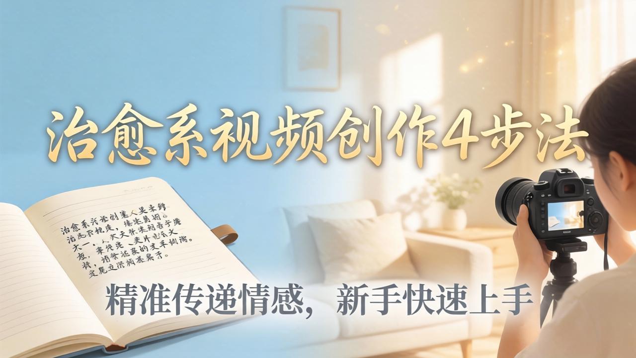 治愈系视频创作4步法：从文案打磨到画面呈现，精准传递情感，新手快速上手出优质内容 - 淘金派资源网