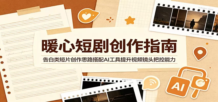 暖心短剧创作指南：告白类短片创作思路搭配AI工具提升视频镜头把控能力 - 淘金派资源网