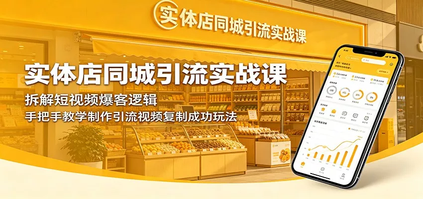 实体店同城引流实战课：拆解短视频爆客逻辑，手把手教学制作引流视频复制成功玩法 - 淘金派资源网