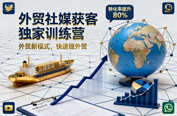 外贸社媒获客独家训练营，外贸新模式，快速做外贸(更新26年4月) - 淘金派资源网