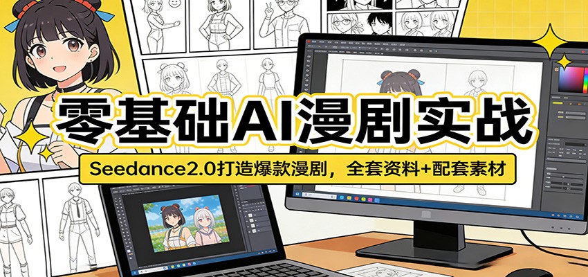 零基础AI漫剧实战：Seedance2.0打造爆款漫剧，全套资料+配套素材 - 淘金派资源网
