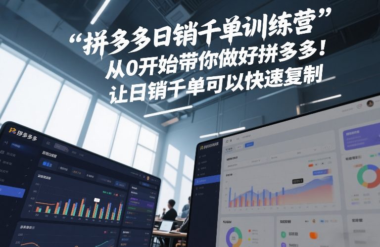 拼多多日销千单训练营，从0开始带你做好拼多多，让日销千单可以快速复制(更新26年4月) - 淘金派资源网
