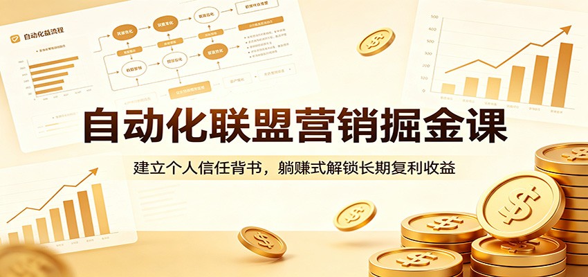 自动化联盟营销掘金课：建立个人信任背书，躺赚式解锁长期复利收益 - 淘金派资源网