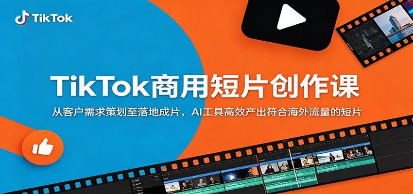 TikTok商用短片创作课：从客户需求策划至落地成片，AI工具高效产出符合海外流量的短片 - 淘金派资源网