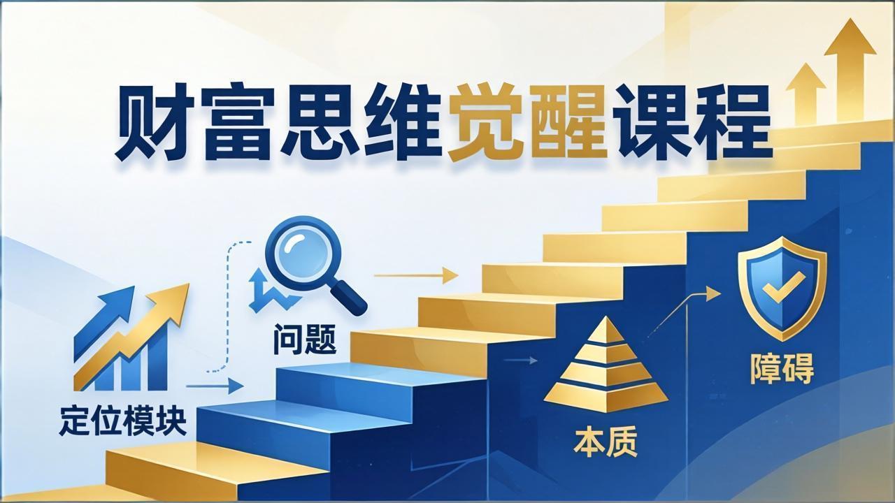 财富思维觉醒第十期：3天大课四大模块，精准定位问题看清本质，扫清人生障碍 - 淘金派资源网
