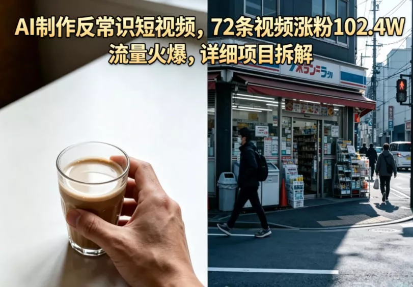 AI制作反常识短视频，72条视频涨粉102.4W，流量火爆，详细项目拆解 - 淘金派资源网