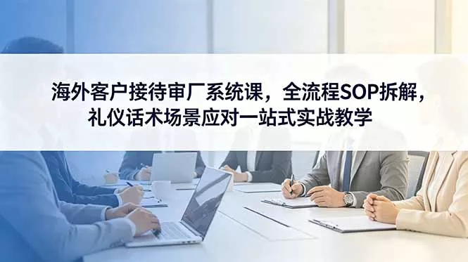海外客户接待审厂系统课，全流程SOP拆解，礼仪话术场景应对一站式实战教学 - 淘金派资源网