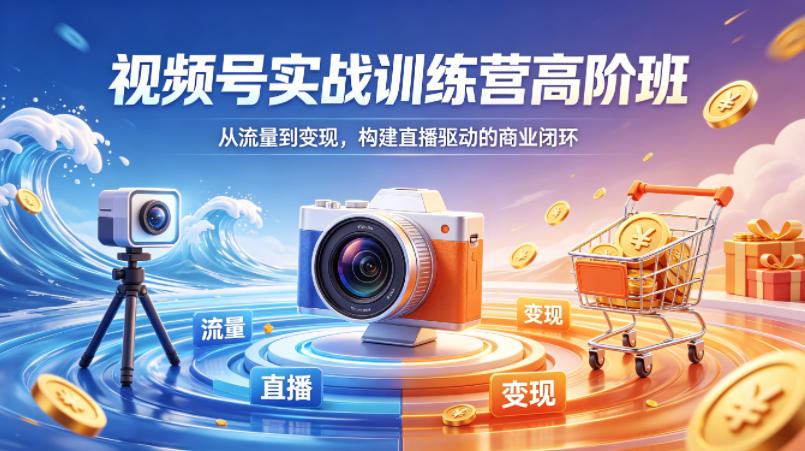 视频号实战训练营高阶班，从流量到变现，构建直播驱动的商业闭环(26年4月) - 淘金派资源网