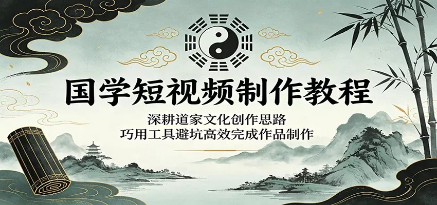 国学短视频制作教程：深耕道家文化创作思路，巧用工具避坑高效完成作品制作 - 淘金派资源网