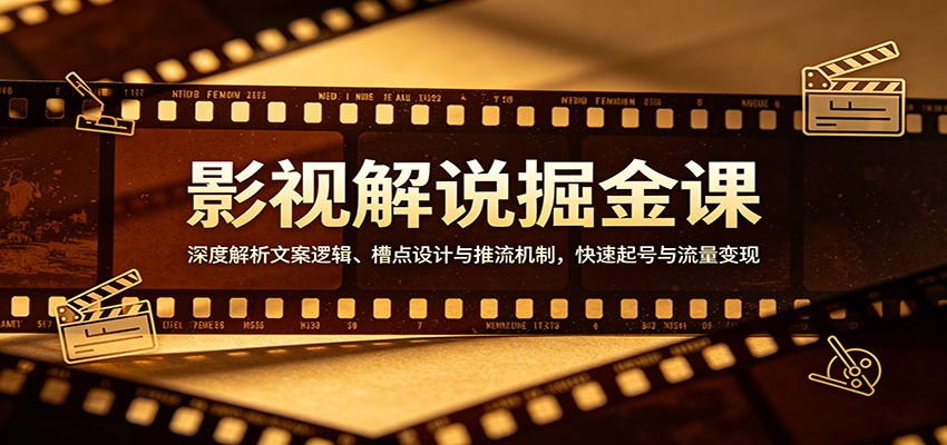 影视解说掘金课：深度解析文案逻辑、槽点设计与推流机制，快速起号与流量变现 - 淘金派资源网