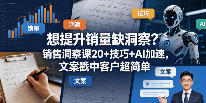 想提升销量缺洞察？销售洞察课20+技巧+AI加速，文案戳中客户超简单【原创双语字幕】 - 淘金派资源网