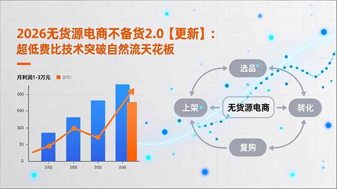 2026无货源电商不备货2.0【更新-4月】：超低费比技术突破自然流天花板，单店月利润1-3万元 - 淘金派资源网