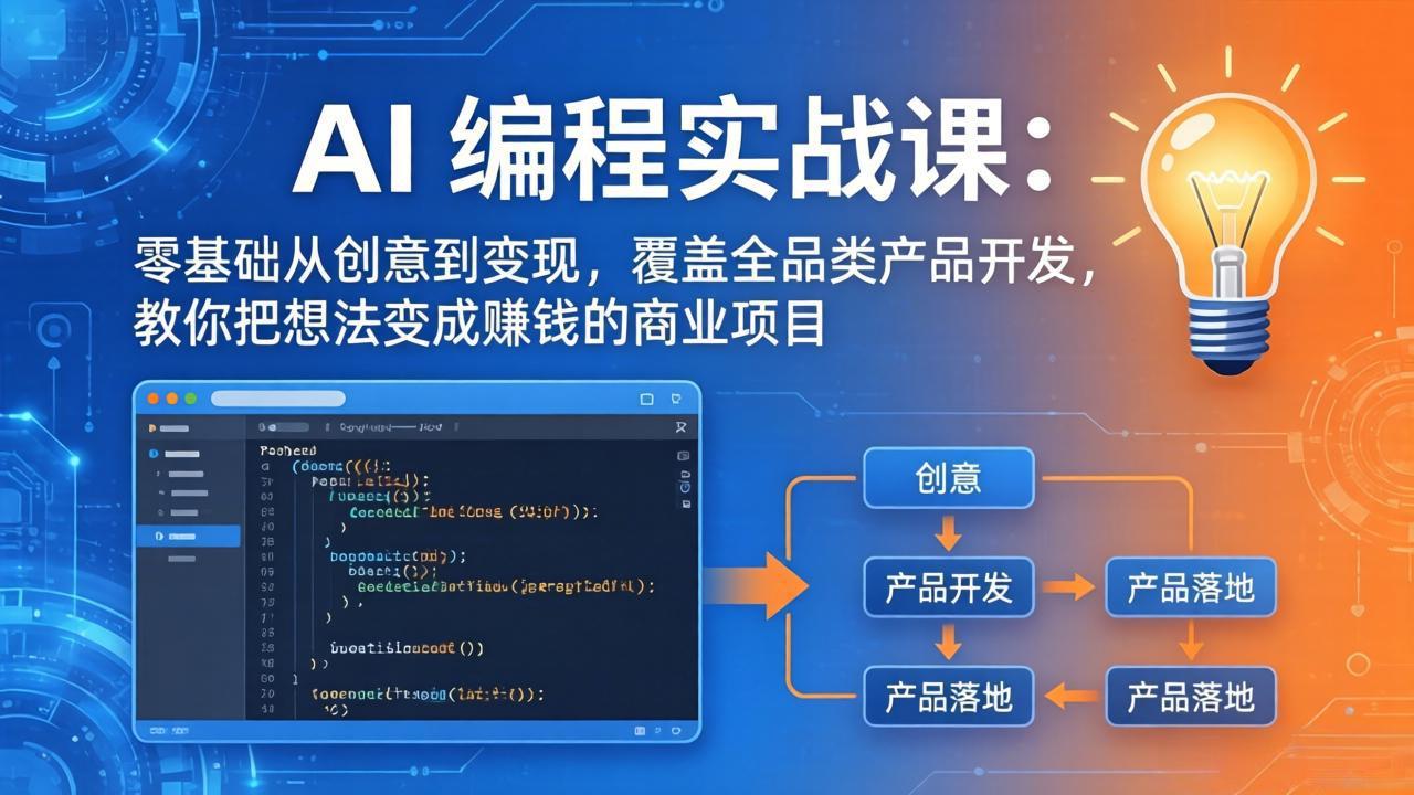 AI编程实战课-第三期-4月17更新：零基础从创意到变现，覆盖全品类产品开发，把想法变成赚钱项目 - 淘金派资源网