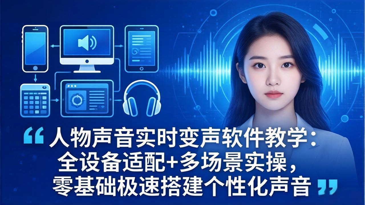 人物声音实时变声软件教学：全设备适配+多场景实操，零基础极速搭建个性化声音 - 淘金派资源网