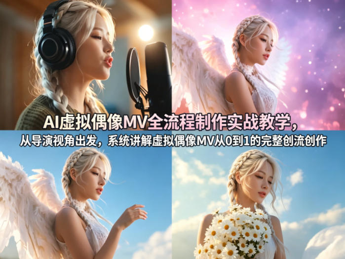 AI虚拟偶像MV全流程制作实战教学，从导演视角出发，系统讲解虚拟偶像MV从0到1的完整创作流程 - 淘金派资源网