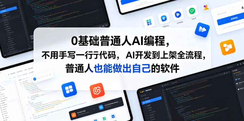 0基础普通人AI编程，不用手写一行代码，AI开发到上架全流程，普通人也能做出自己的软件 - 淘金派资源网