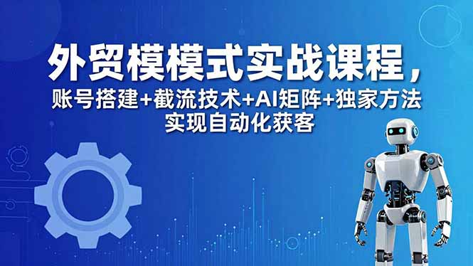 外贸新模式实战课程-更新5月，账号搭建+截流技术+AI矩阵+独家方法实现自动化获客 - 淘金派资源网